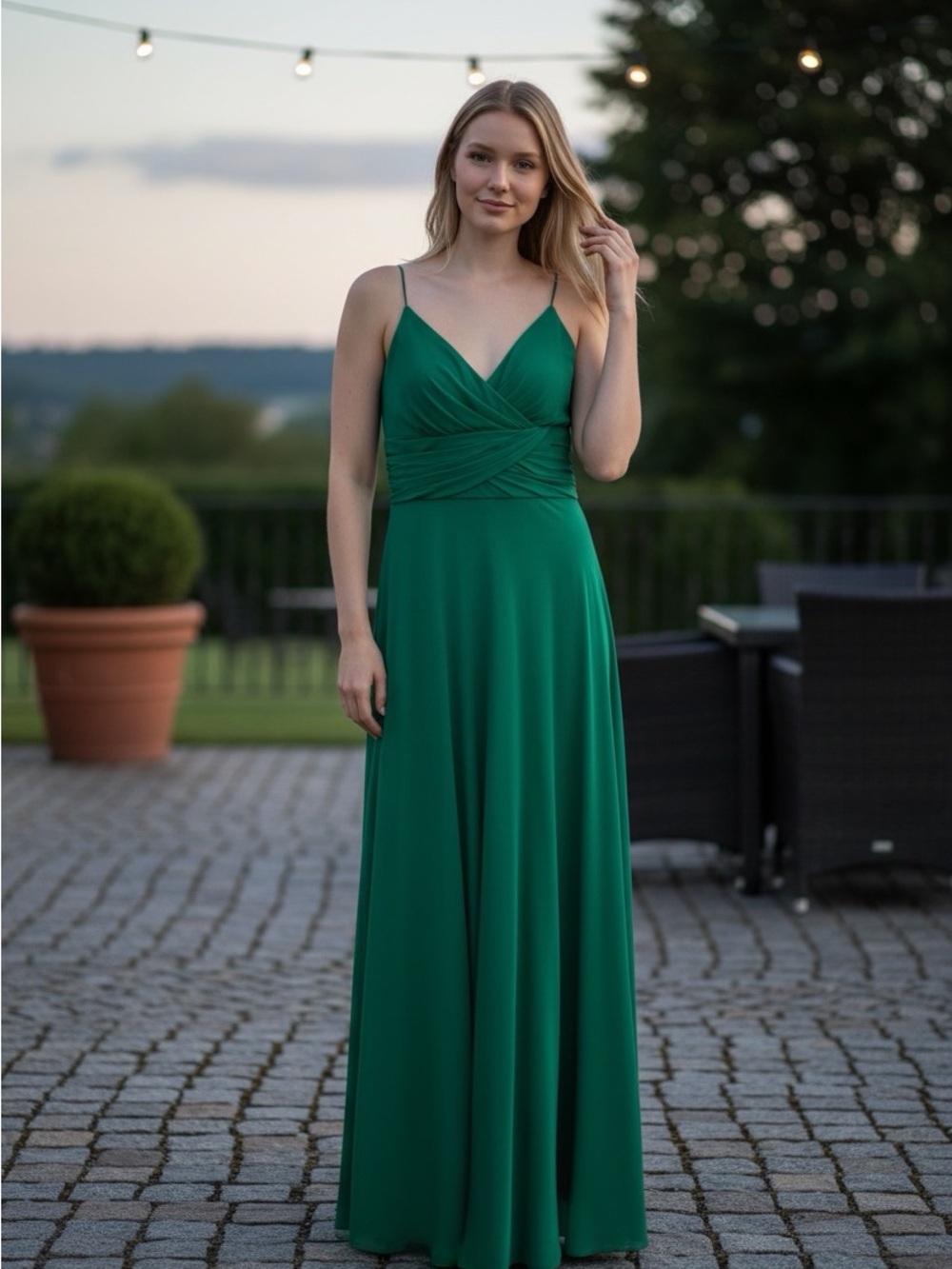 Green evening gown
